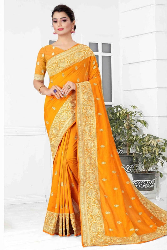 Mustard Vichitra Silk Designer Saree NCSD11210752