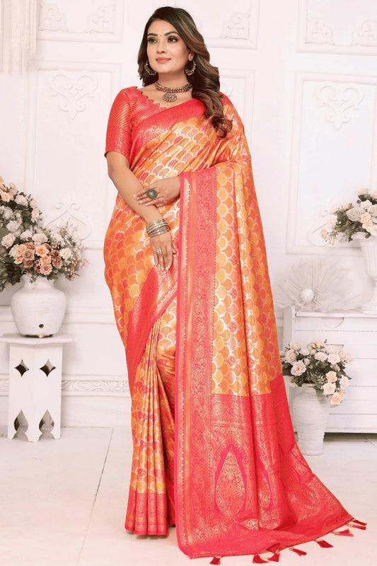 Mustard Woven Banarasi Silk Traditional Saree NCSD12510195