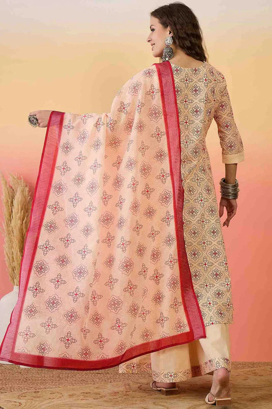 nivakafashions Peach Khadi Silk Stitched Palazzo Pant Suit-NFL0011