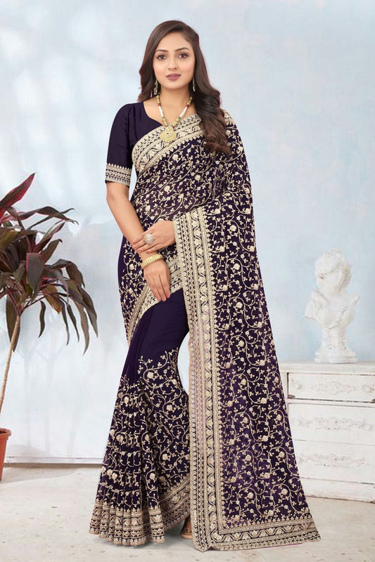 Navy Blue Georgette Designer Saree NCLC11210292