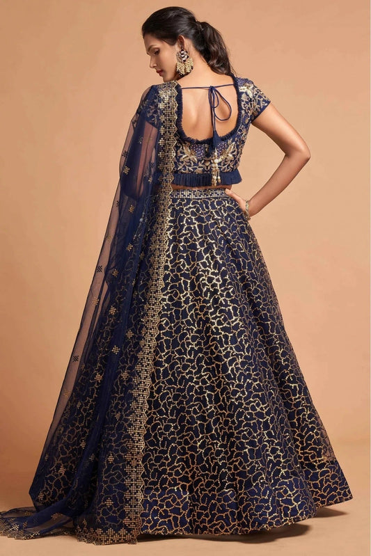 Navy Blue Net Lehenga Choli NCLC10110353