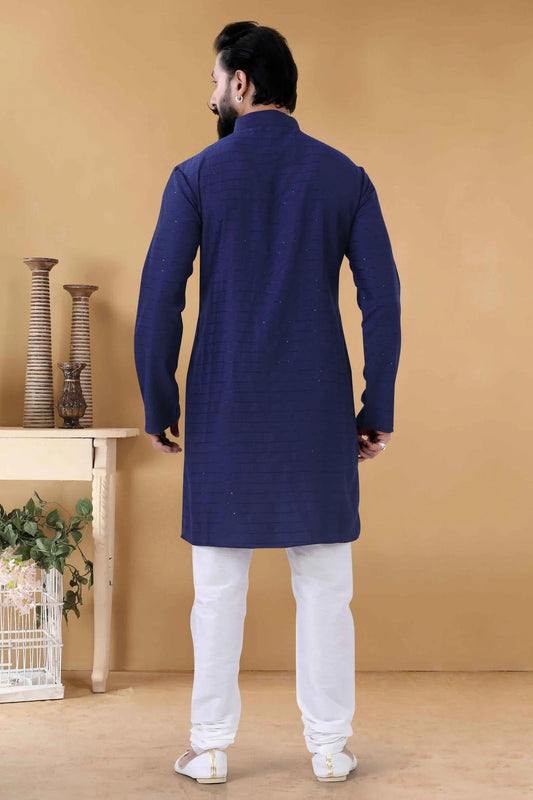 Navy Blue Soft Cotton Kurta Pajama NCKP11310164