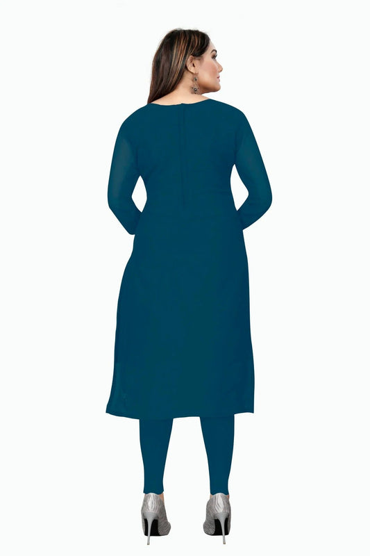 Navy Blue Unstitched Georgette Straight Suit NCUS11610457