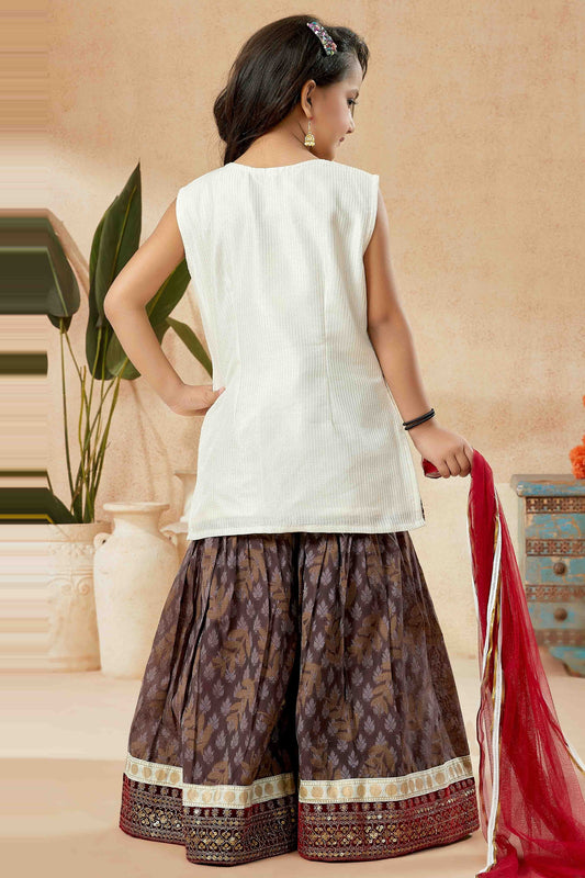 Off White Art Silk Sharara Suit NCGW10710818