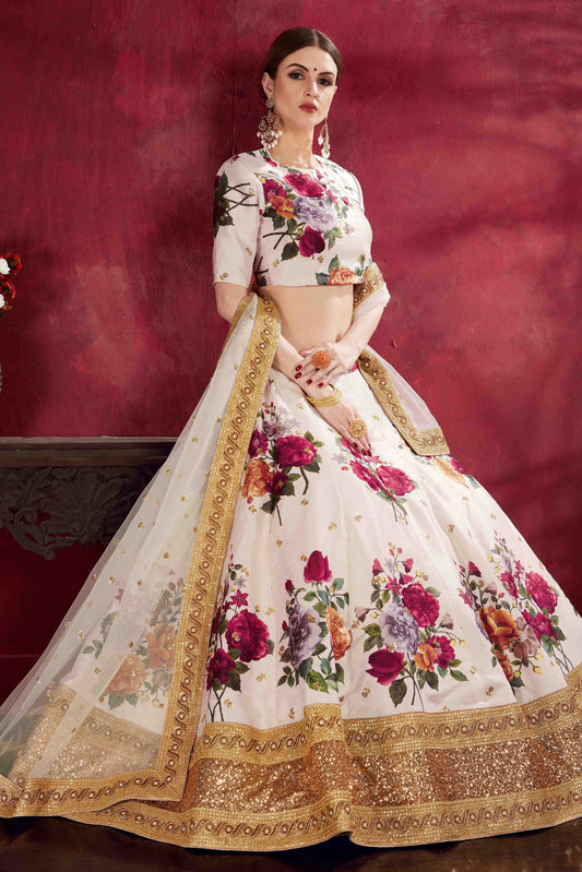 Off White Banglori Silk Designer Lehenga Choli NCLC10110358
