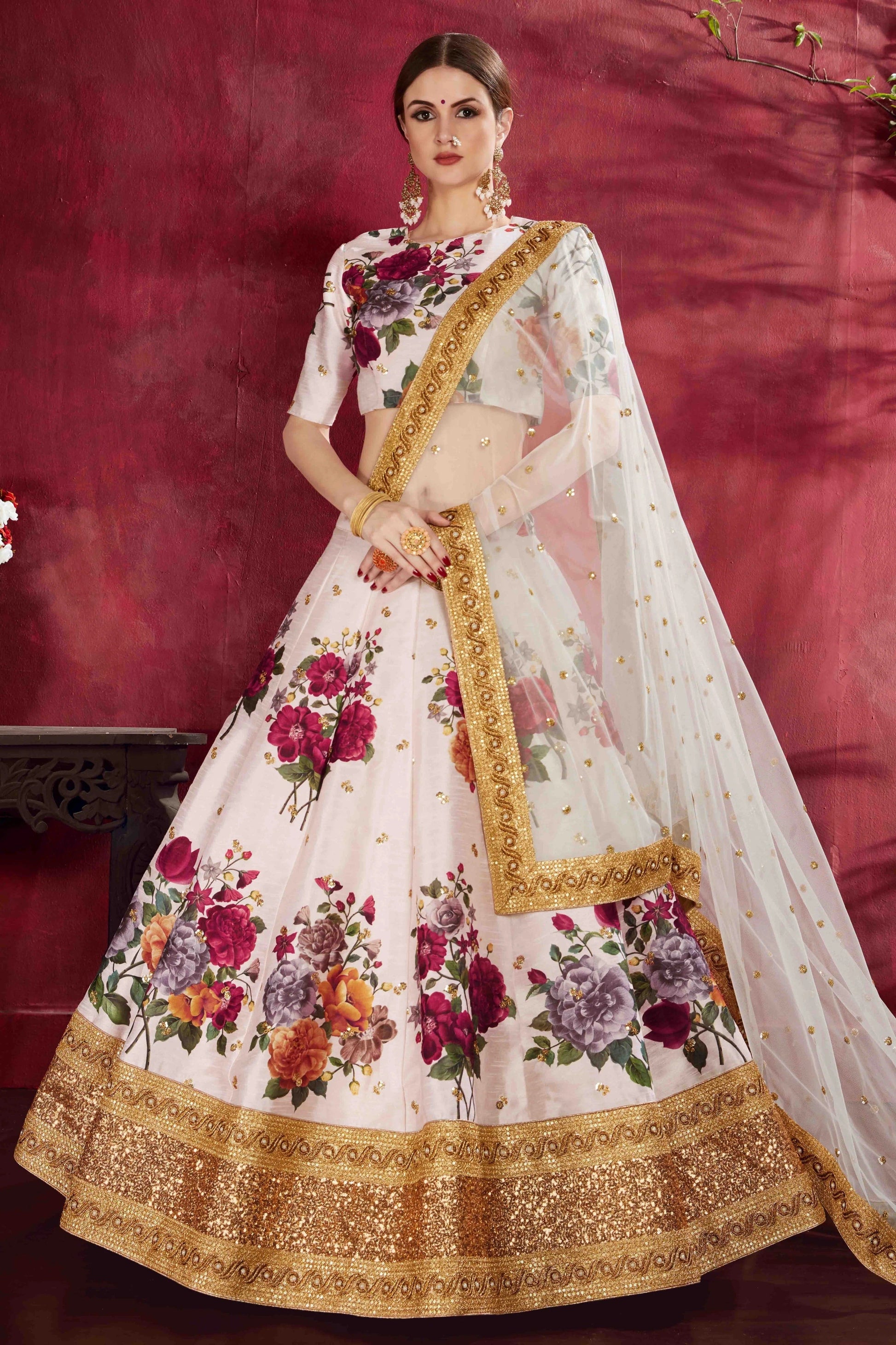 Off White Banglori Silk Designer Lehenga Choli NCLC10110358