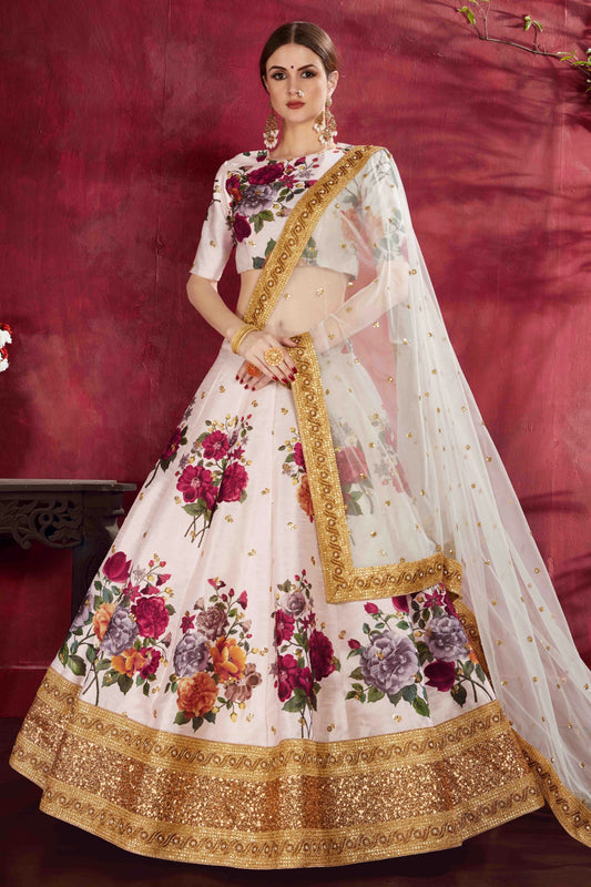 Off White Banglori Silk Designer Lehenga Choli NCLC10110358