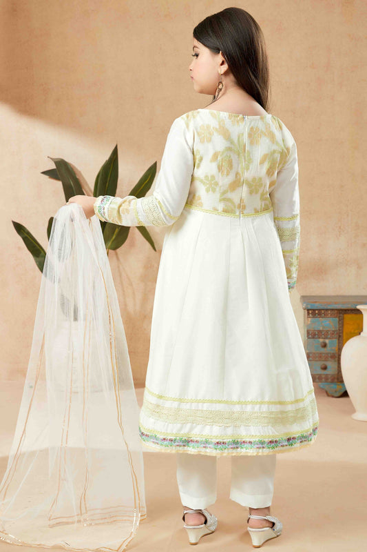 Off White Cotton Silk Pant Style Suit NCGW10710853