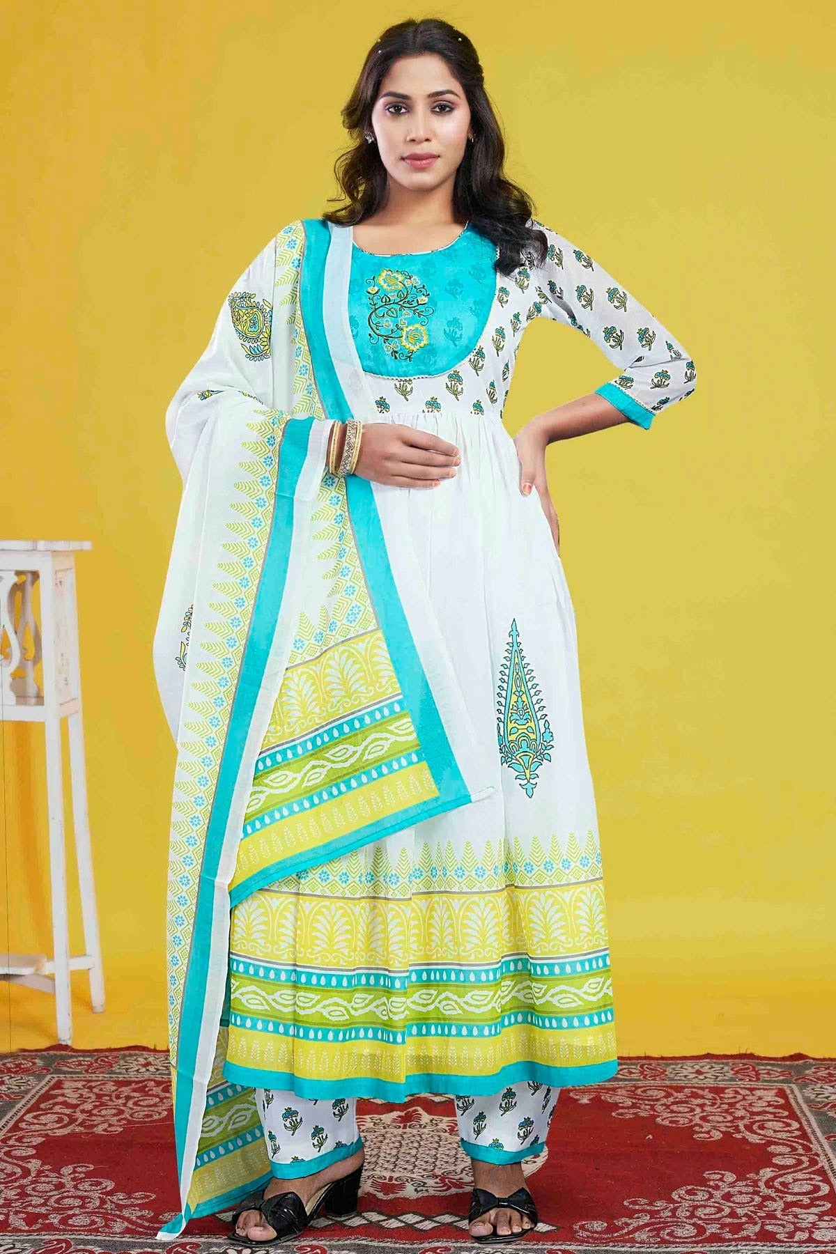 Off White Cotton Stitched Pant Style Suit NCSS11410192