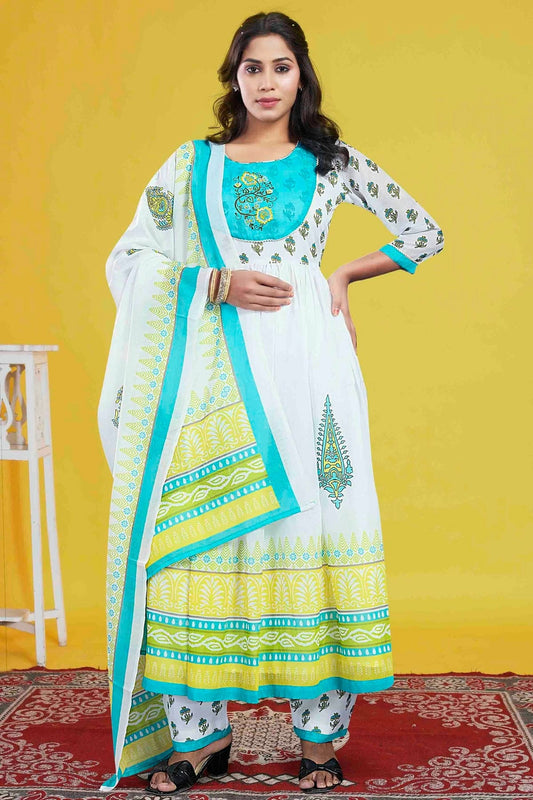 Off White Cotton Stitched Pant Style Suit NCSS11410192