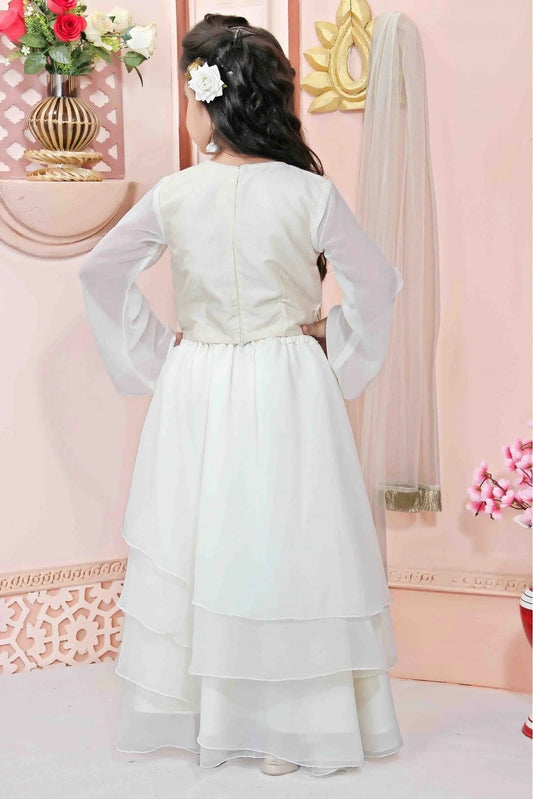 Off White Faux Georgette Party Wear Lehenga Choli NCGW10710763