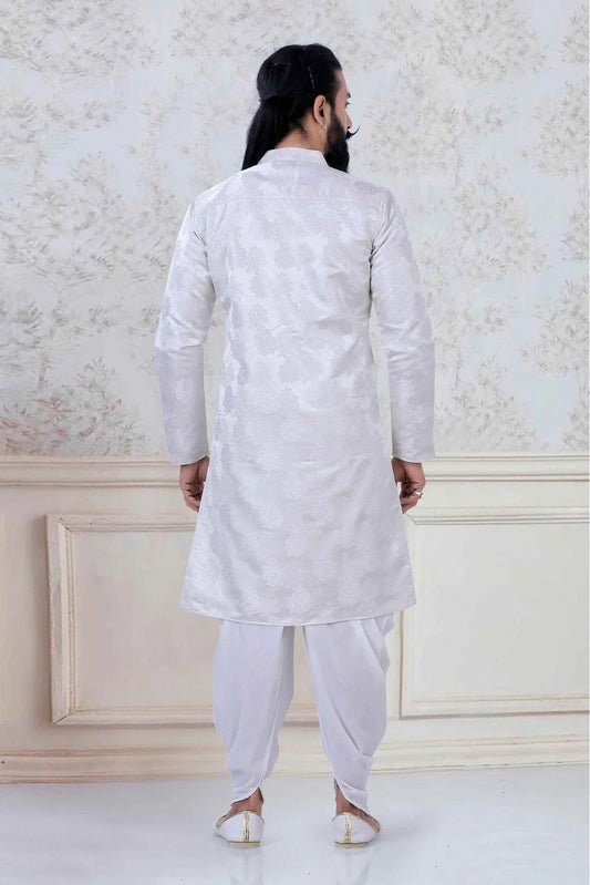 Off White Jacquard Festival Wear Dhoti Kurta  NCKP11310139