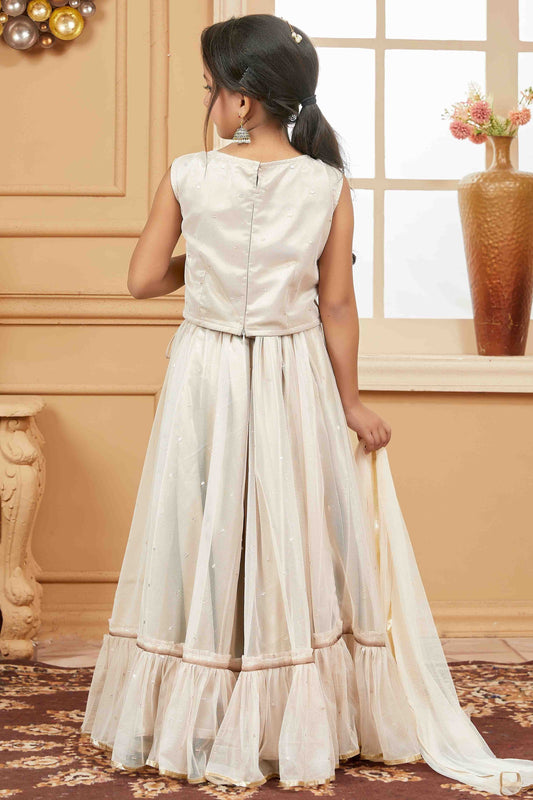 Off White Net Lehenga Choli NCGW10710828