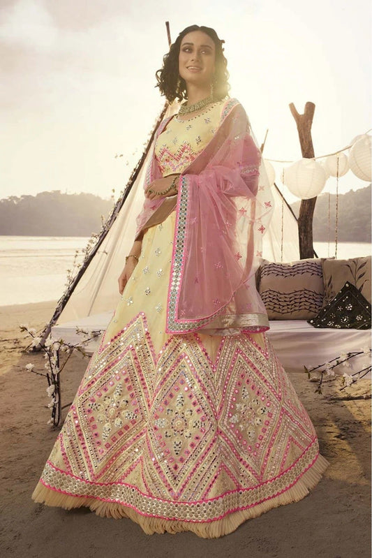 Off White Organza Embroidery Lehenga Choli NCLC10810552