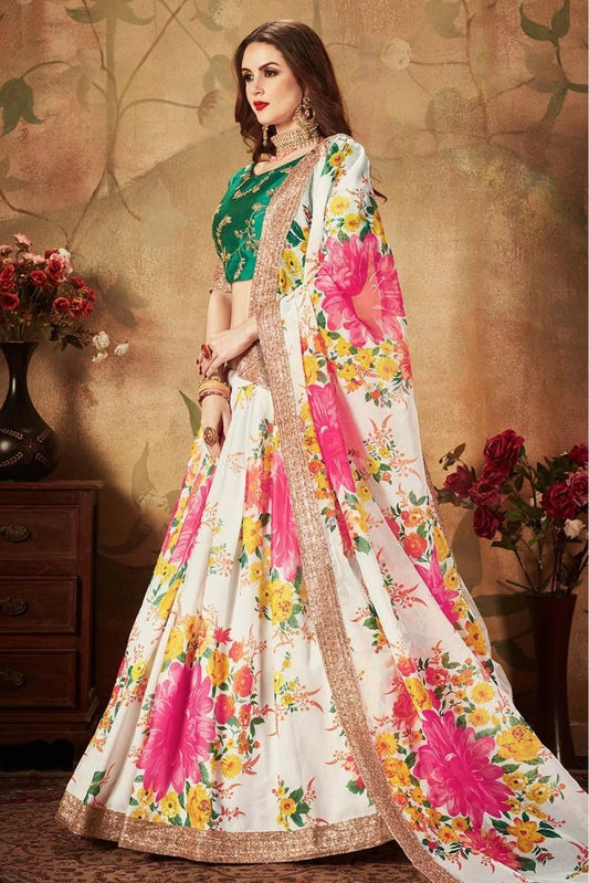 Off White Organza Lehenga Choli NCLC10110313