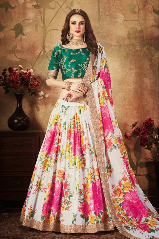Off White Organza Lehenga Choli NCLC10110313