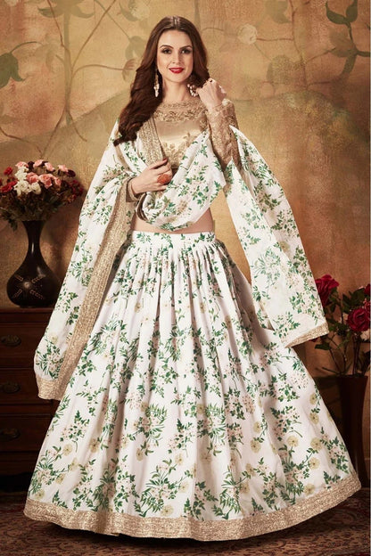 Off White Organza Lehenga Choli NCLC10110317