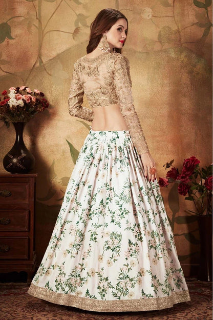 Off White Organza Lehenga Choli NCLC10110317