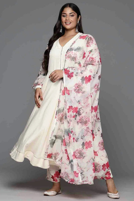 Off White Poly Crepe Stitched Pant Style Suit NCSS11110214