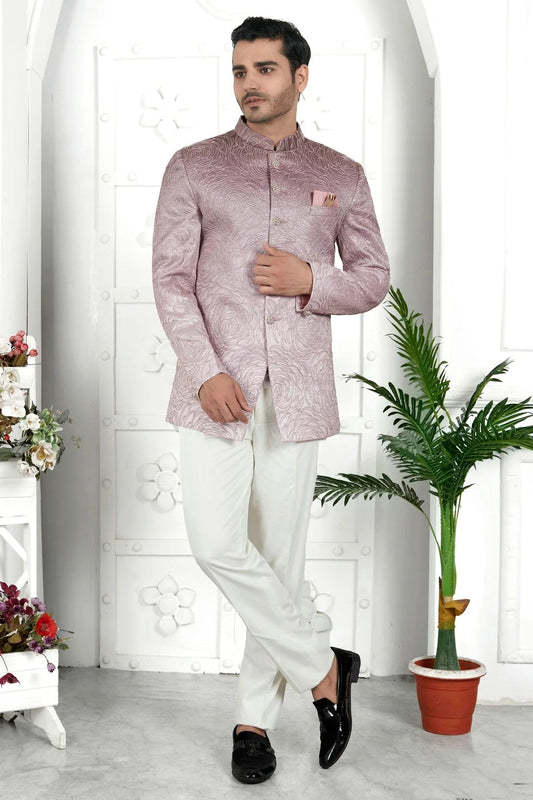 Onion Pink Art Silk Jodhpuri Jacket  NCJP12310263