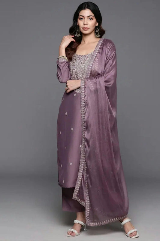 Onion Pink Chanderi Viscose Stitched Salwar Suit NCSS11111893