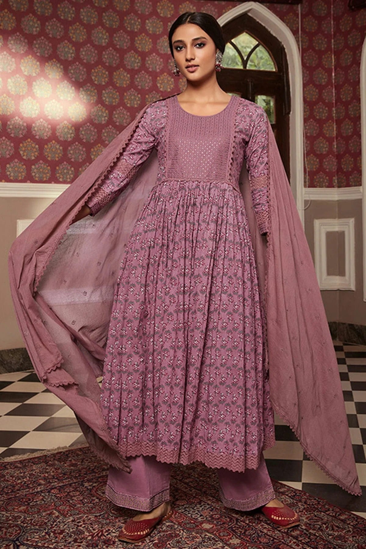 Onion Pink Cotton Stitched Salwar Suit NCSS11111882
