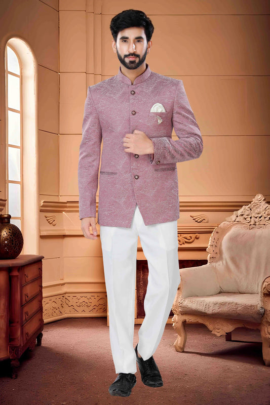 Onion Pink Jodhpuri In Jacquard NCJP11310102