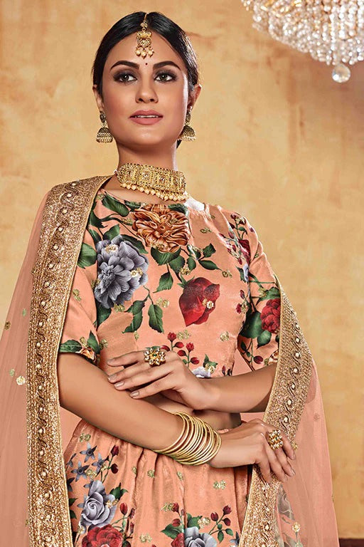 Orange Art Silk Designer Lehenga Choli NCLC12410137