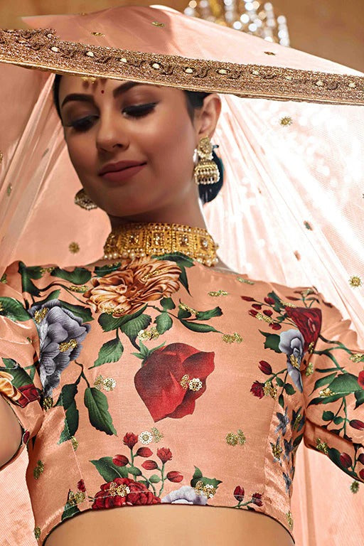Orange Art Silk Designer Lehenga Choli NCLC12410137
