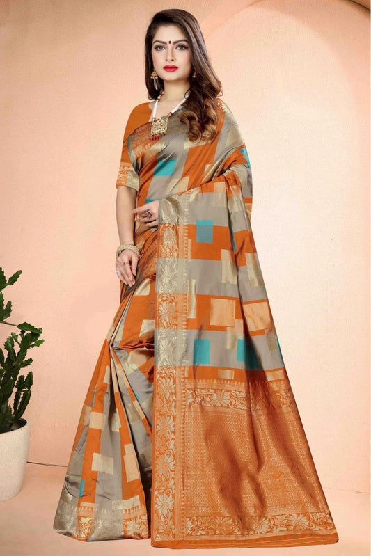 Orange Banarasi Art Silk Traditional Saree NCSD11210778