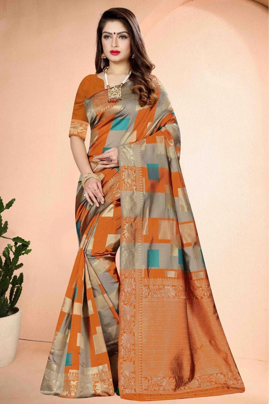 Orange Banarasi Art Silk Traditional Saree NCSD11210778