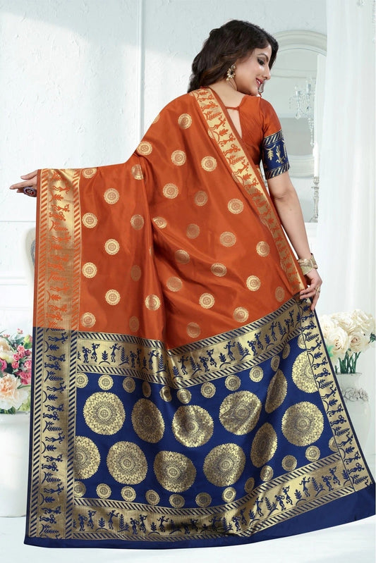 Orange Banarasi Art Silk Woven Saree NCSD11210798