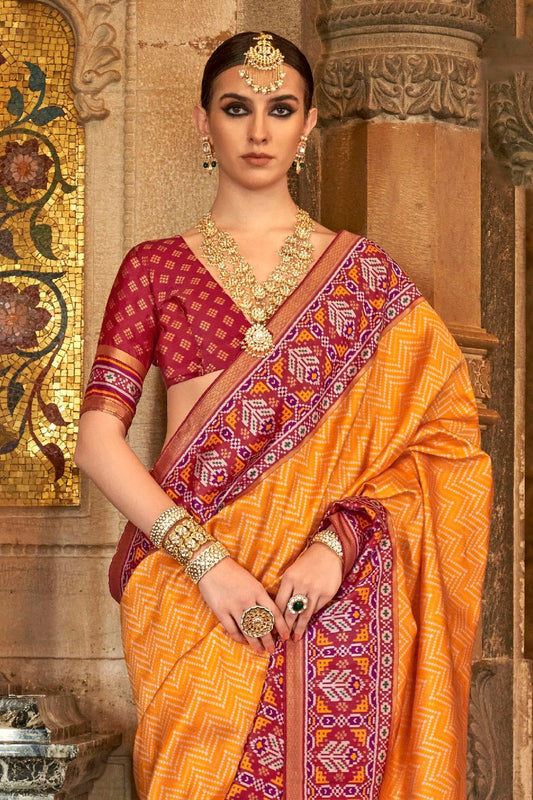 Orange Banarasi Silk Saree NCSD11112481
