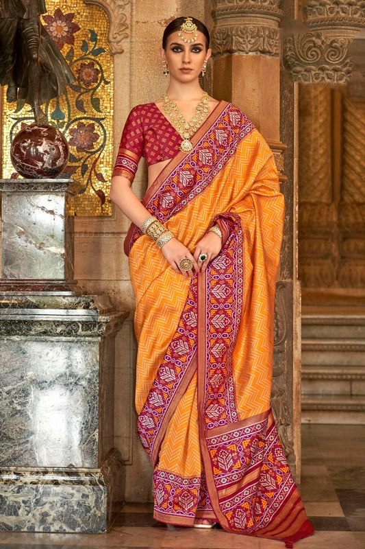 Orange Banarasi Silk Saree NCSD11112481