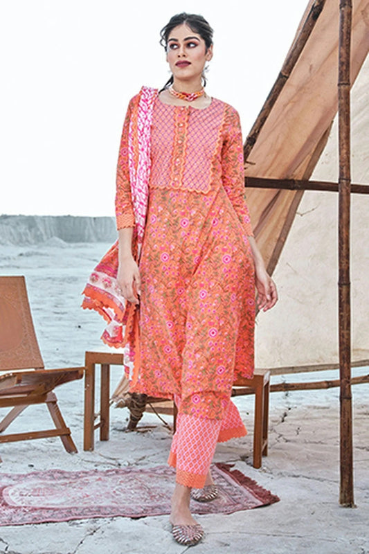 Orange Cotton Stitched Salwar Suit NCSS11111889