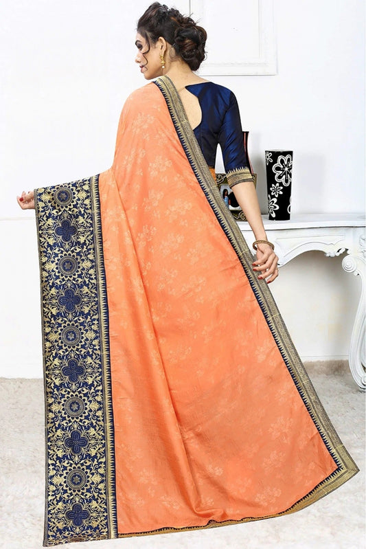 Orange Jacquard Silk Designer Saree NCSD11210648