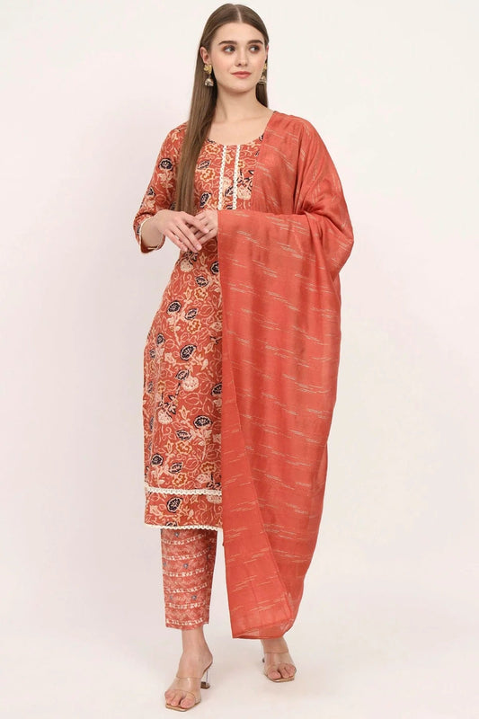 Orange Magic Cotton Stitched Salwar Suit NCSS11111904