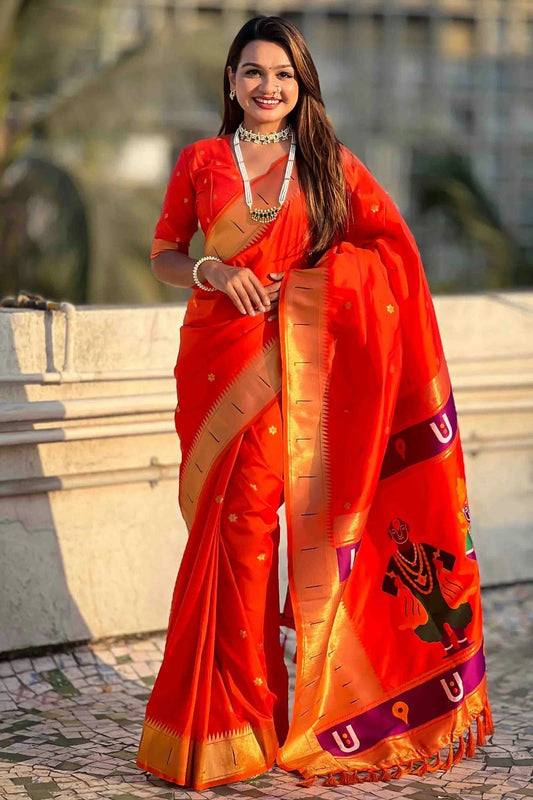 Orange Soft Silk Traditional Saree NCSD11110835