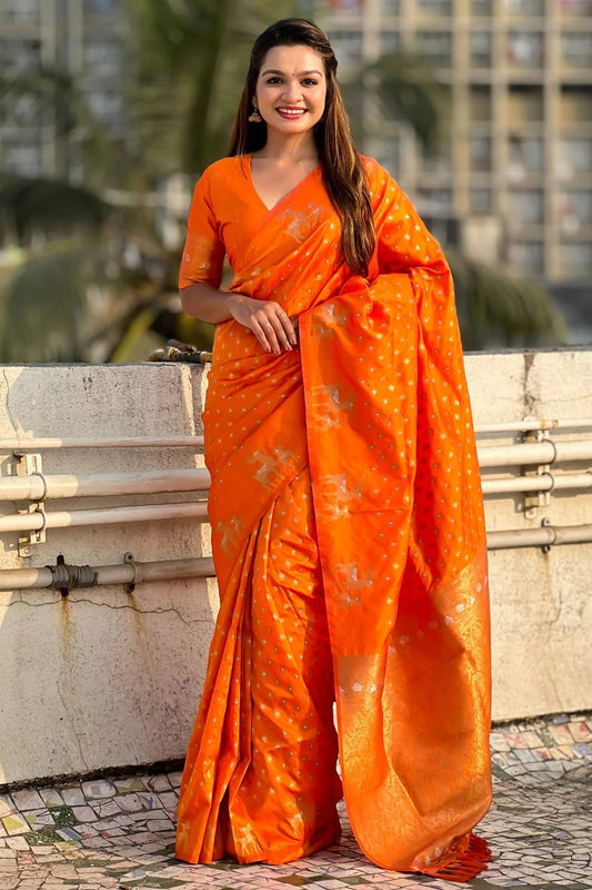 Orange Soft Silk Traditional Saree NCSD11111140