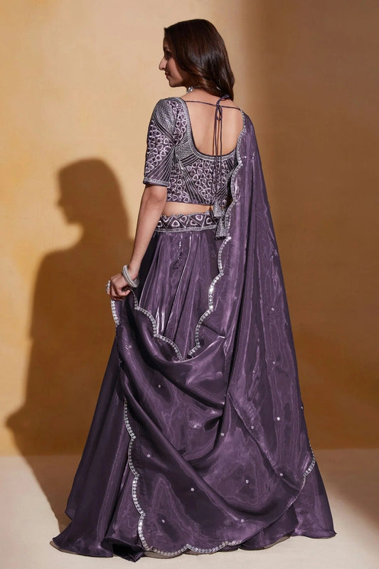 Organza Designer Lehenga CholiIn Violet  NCLC12710120