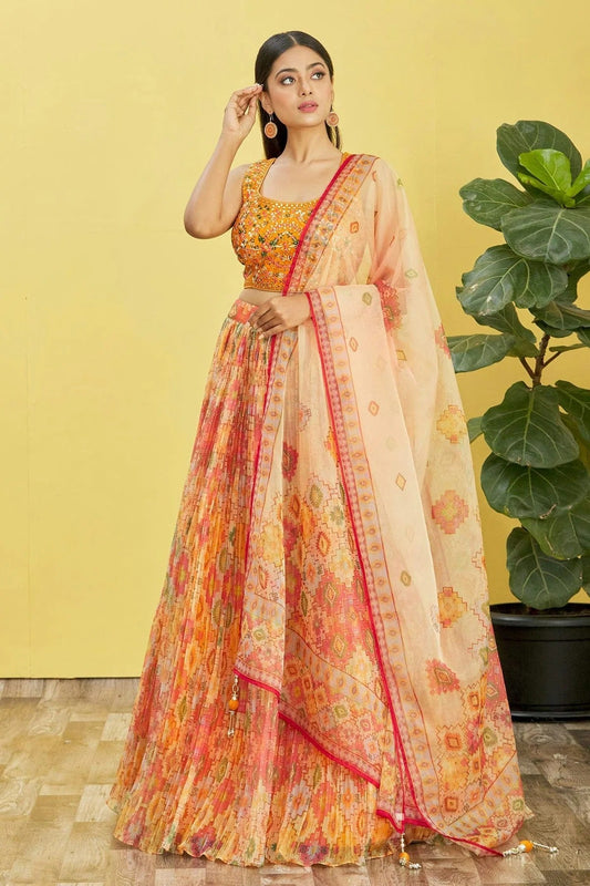 Organza Embroidery A Line Lehenga Choli NCLC10110152