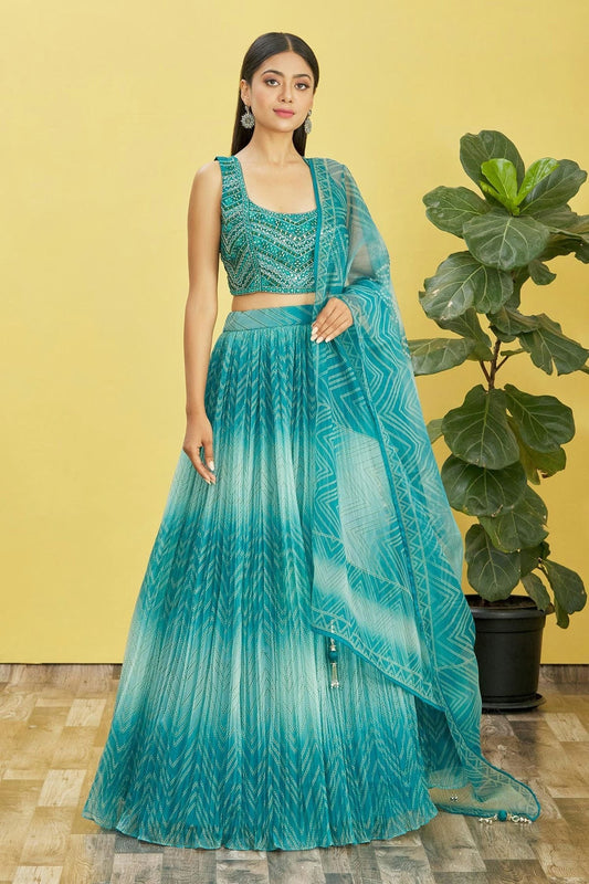 Organza Embroidery A Line Lehenga Choli NCLC10110154