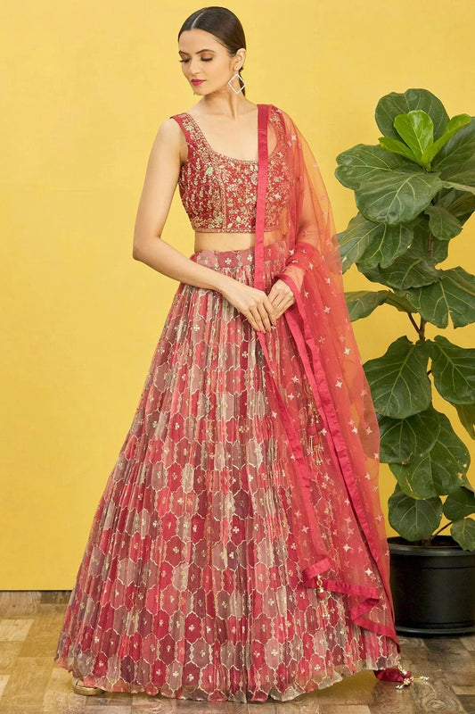 Organza Embroidery A Line Lehenga Choli NCLC10110161
