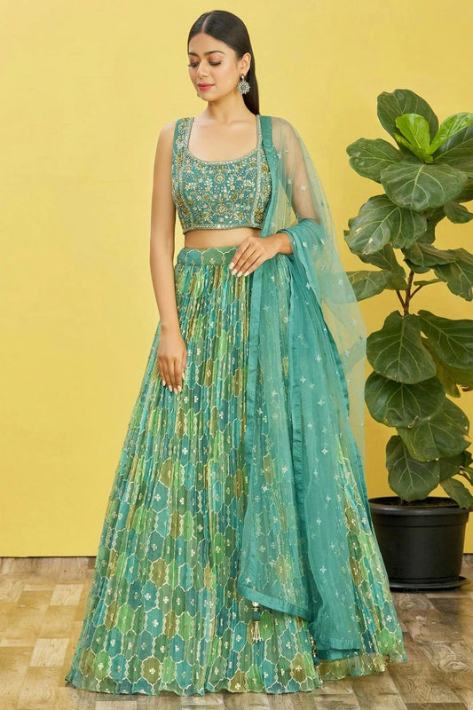 Organza Embroidery A Line Lehenga Choli NCLC10110162