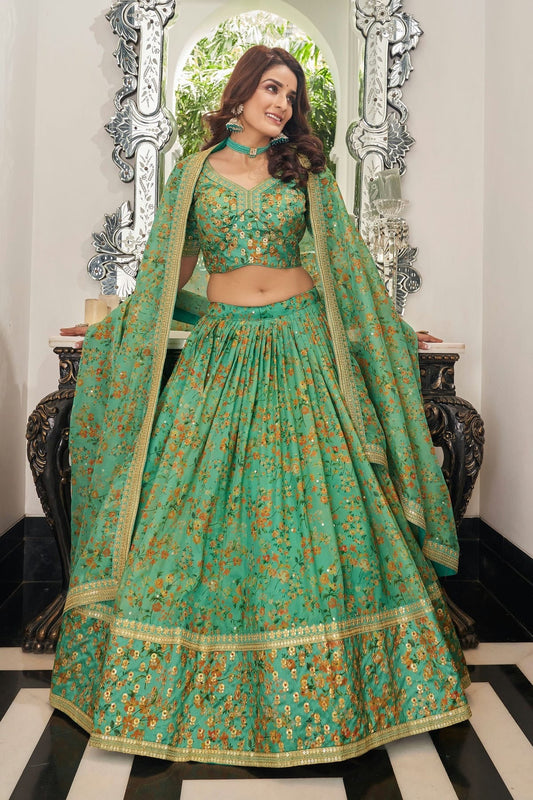 Organza Embroidery A Line Lehenga Choli NCLC10110237
