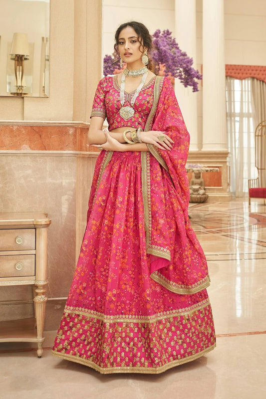 Organza Embroidery A Line Lehenga Choli NCLC10110238