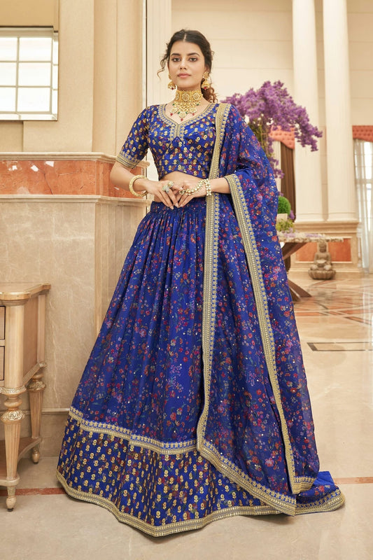 Organza Embroidery A Line Lehenga Choli NCLC10110239