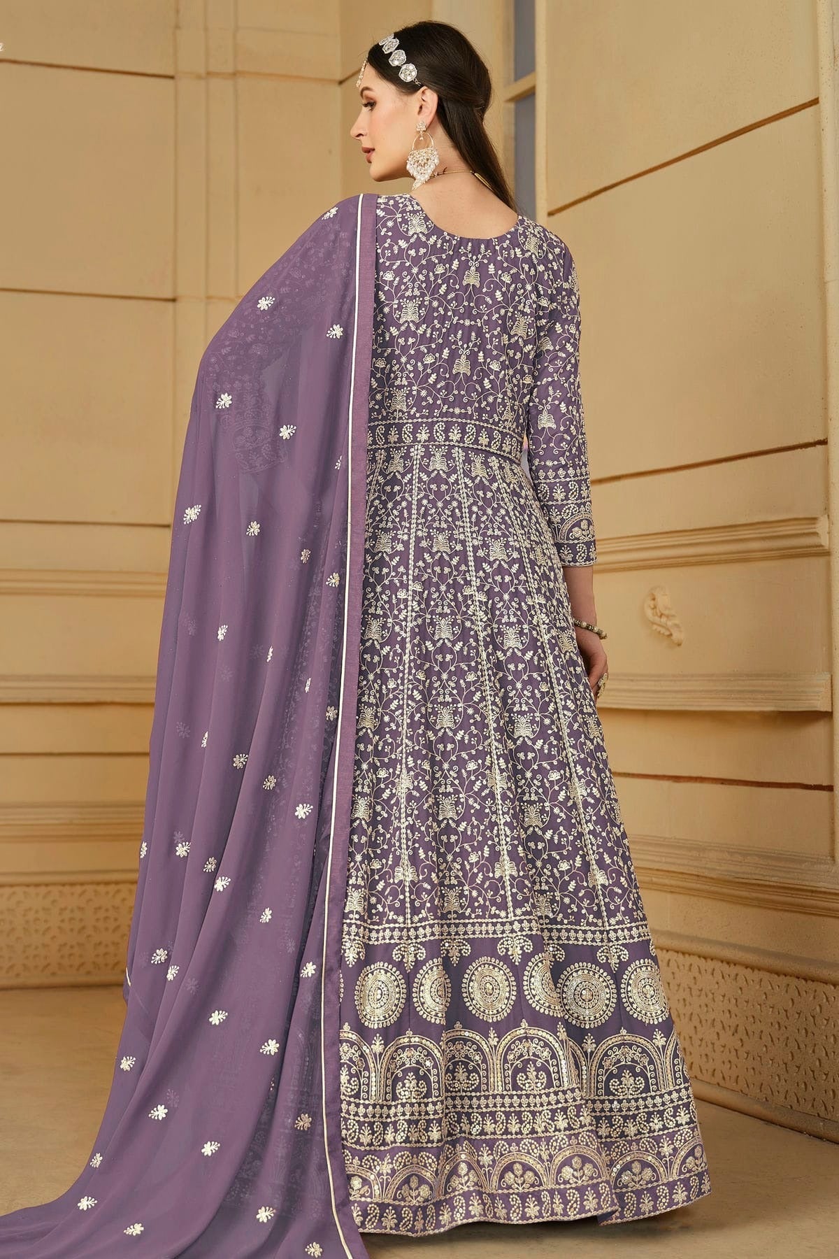 Pastel Blue Semi Stitched Faux Georgette Anarkali Suit NCSM10510280