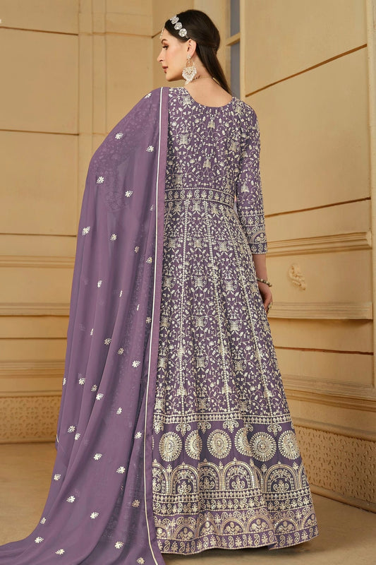 Pastel Blue Semi Stitched Faux Georgette Anarkali Suit NCSM10510280