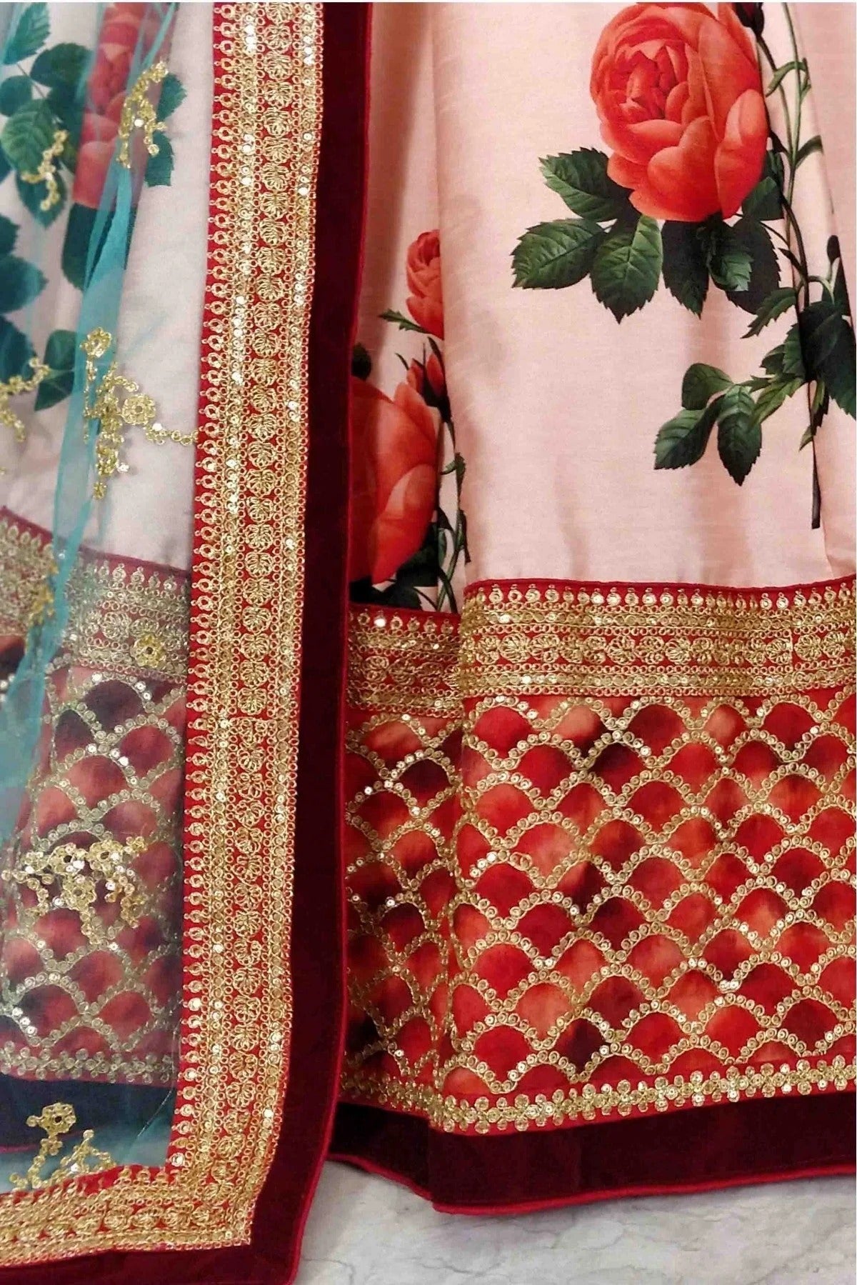 Peach Art Silk and Banglori Silk Lehenga Choli NCLC10110243
